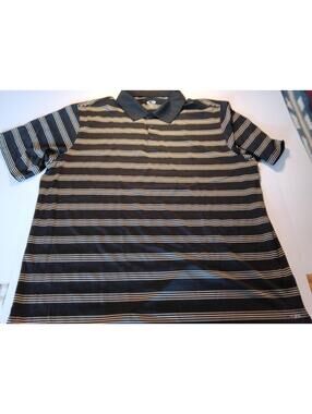 Champion XXL Black and Beige Striped Polo Shirt